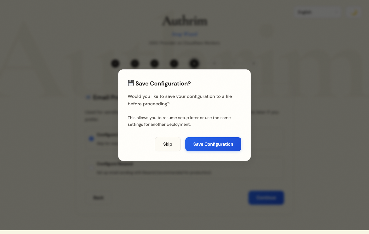 Save Configuration Modal